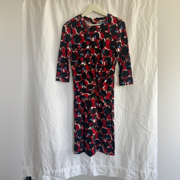 BOSS ELEIKA PRINT JERSEY SHEATH DRESS FLORAL RED BLACK Size XS - Picture 13 of 16